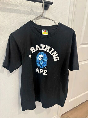 A Bathing Ape BAPE Color Camo Big Ape Head Tee Black/Navy Medium